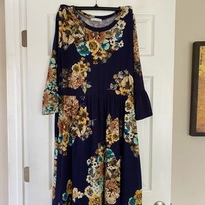 navy floral midi | xxl